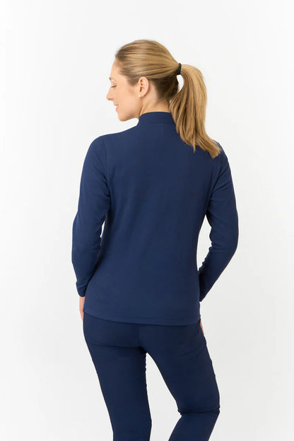 Pure Golf Iris Soft Fleece 1/4 Zip Top in Navy