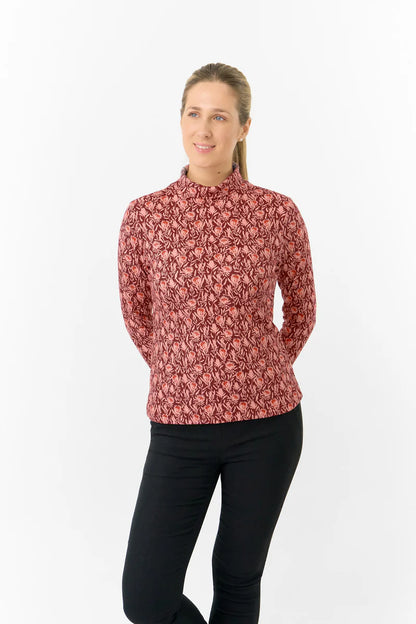 Pure ladies Amy Roll Neck in Perennial Field Print