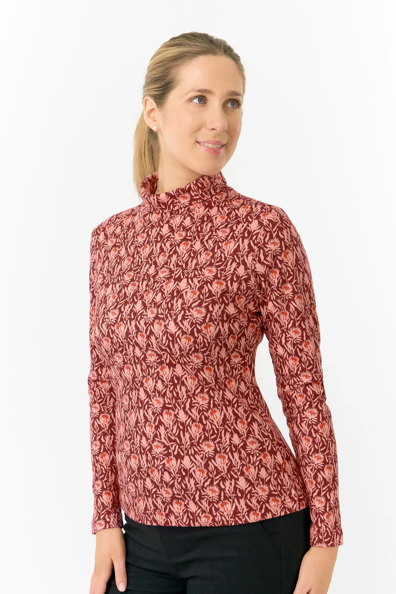 Pure ladies Amy Roll Neck in Perennial Field Print