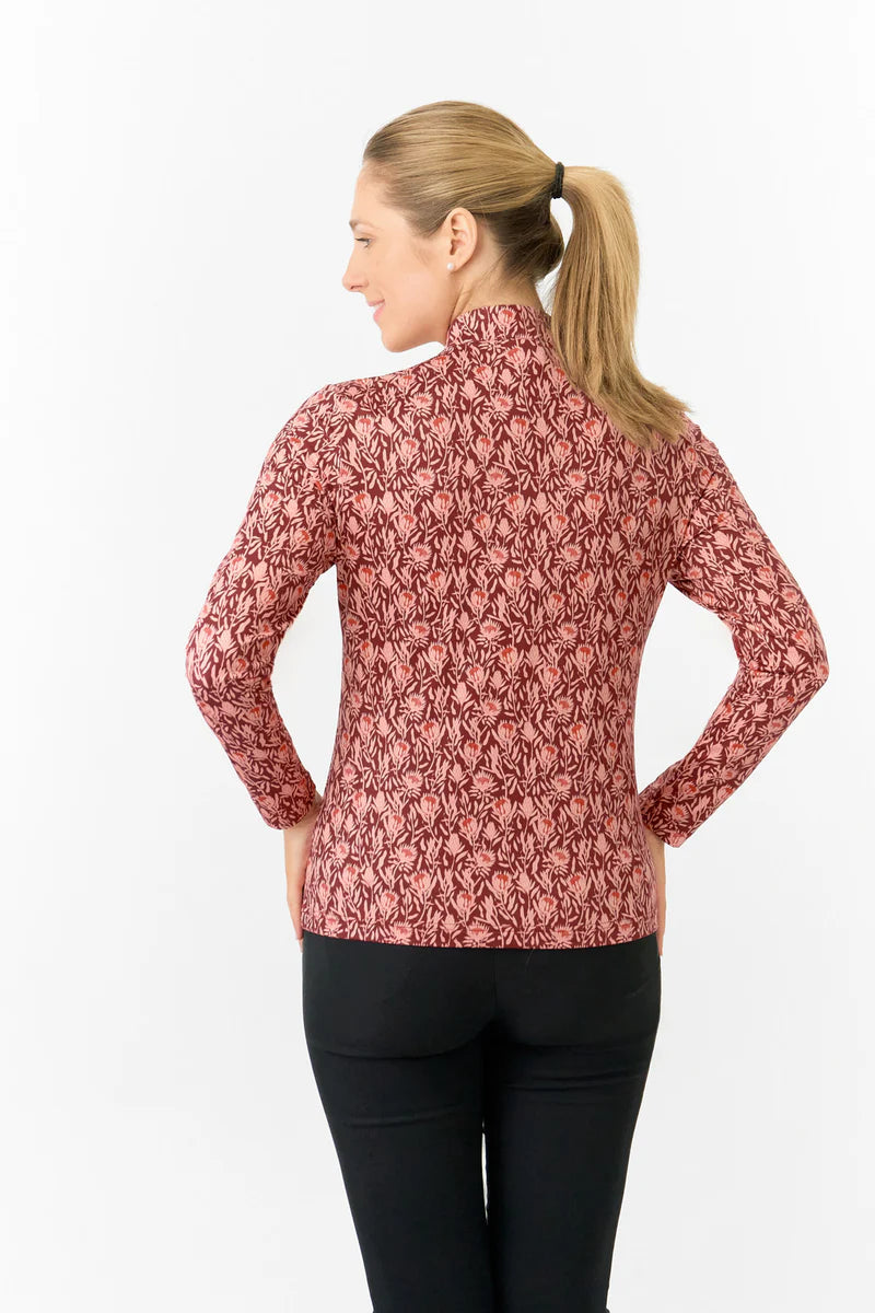 Pure golf Ladies Arusha 1/4 Zip Midlayer in Perennial Print