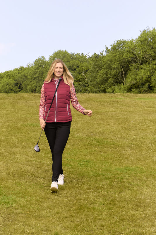 Pure Golf Ladies Hemisphere Gilet in Merlot