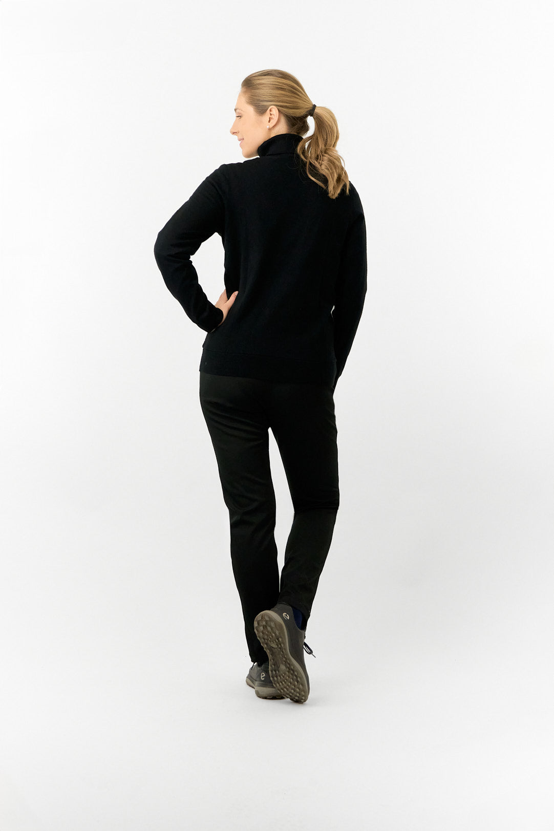 Pure Glow Roll Neck in Classic Black