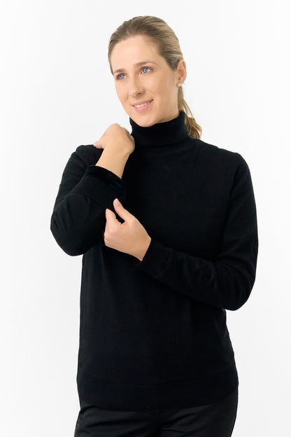 Pure Glow Roll Neck in Classic Black