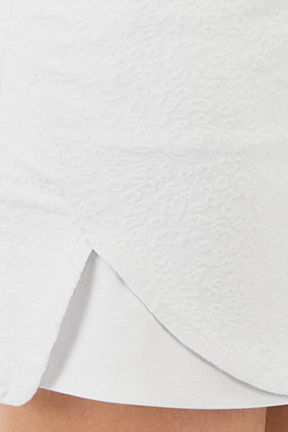 Pure Ava Jacquard Pull On Skort in White