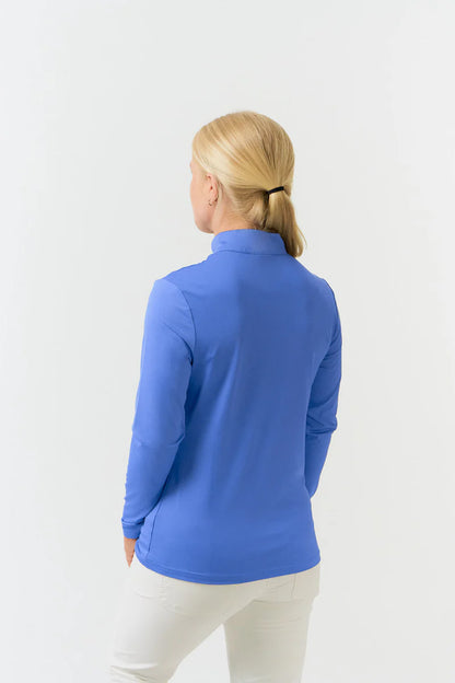 Pure Ethimo Long Sleeve 1/4 Zip Midlayer in Blue
