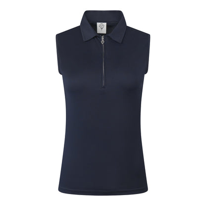Pure Thrive Sleeveless Polo Shirt in Navy