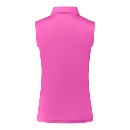 Pure Thrive Sleeveless Polo Shirt in Azalea