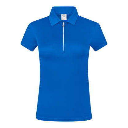 Pure Thrive Cap Sleeve Polo Top in Royal Blue