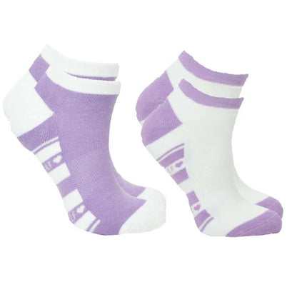 Pure Ladies 2 Pack of Trainer Socks in Lilac/Royal Blue/Purple