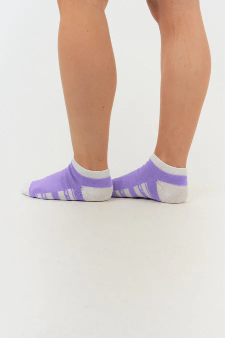 Pure Ladies 2 Pack of Trainer Socks in Lilac/Royal Blue/Purple