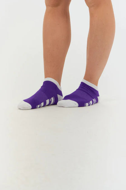 Pure Ladies 2 Pack of Trainer Socks in Lilac/Royal Blue/Purple
