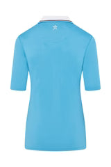 Swing out Sister Pickle Contrast Collar Short Sleeve Polo Sky Blue