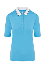 Swing out Sister Pickle Contrast Collar Short Sleeve Polo Sky Blue