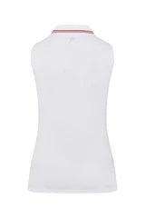 Swing out Sister Pickle Contrast Collar Sleeveless Polo  in White