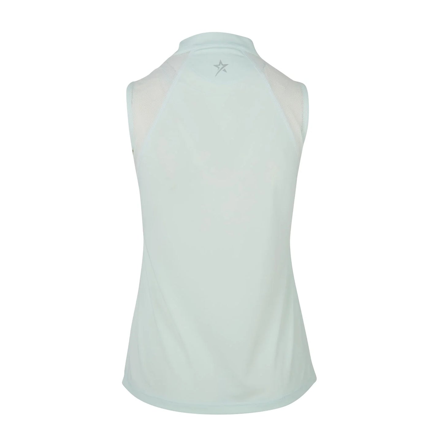 Simone Mesh Sleeveless Polo In Neon Mint