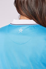 Swing out Sister Pickle Contrast Collar Short Sleeve Polo Sky Blue