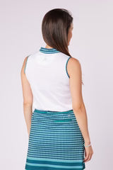Swing Out Sister Zest Sleeveless Pique Polo in Aquatic Awe