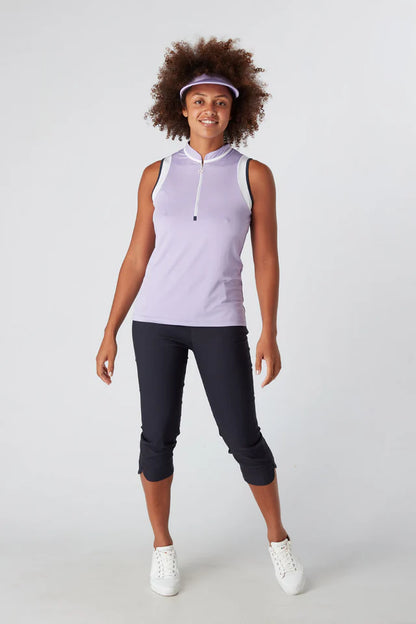 Swing Out Sister Alice Sleeveless Lavender Polo Top