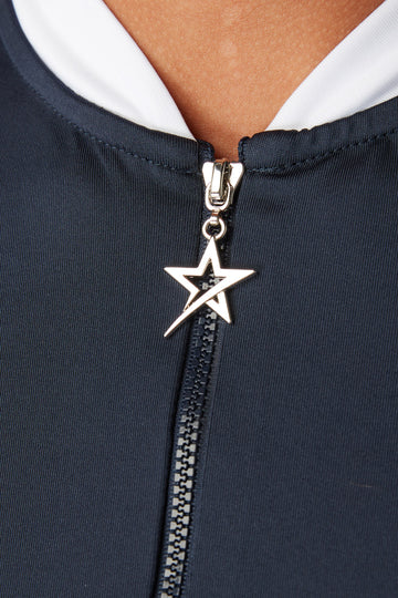 Swing Out Sister Christy Sleeveless Navy Polo Top