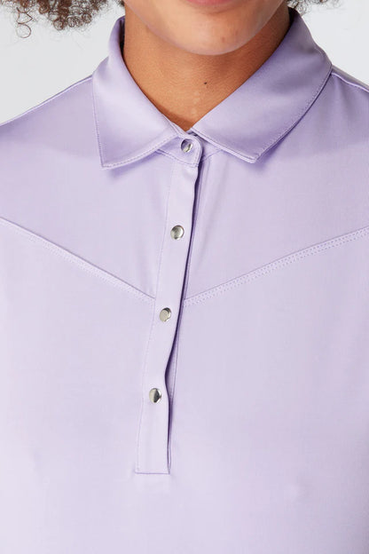 Swing Out Sister Sleeveless Amelia Polo Top in Lavender