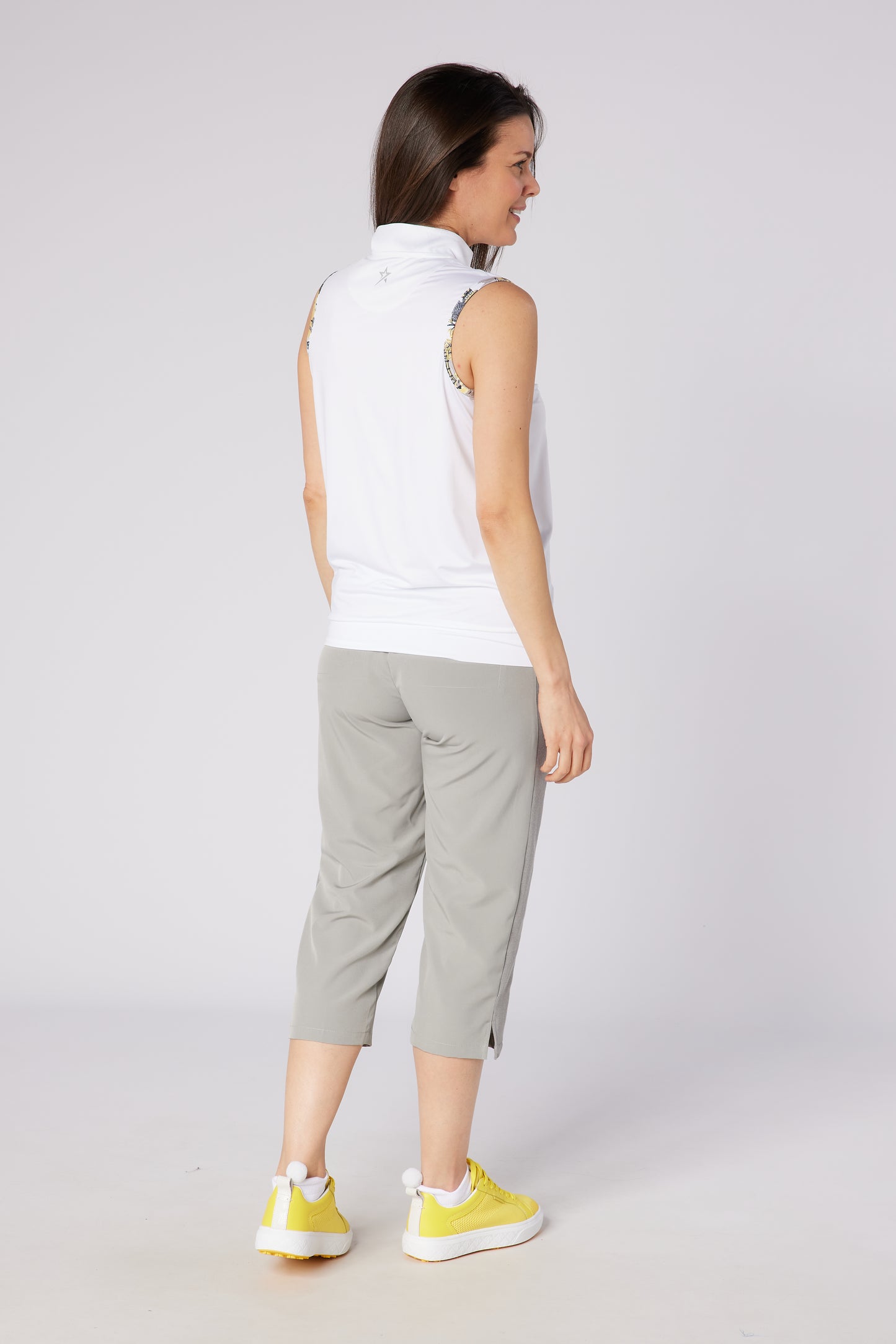 Swing out Sister Oasis Sleeveless Polo in Indian Dawn Print