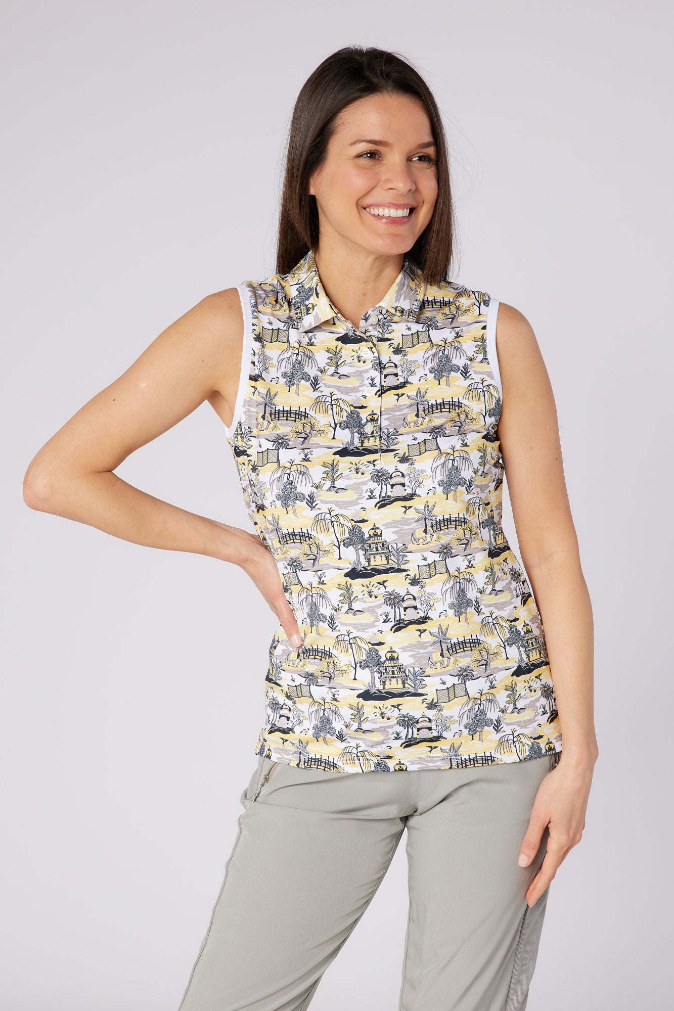 Swing out Sister Dior Elite Sleeveless Polo in Indian Dawn