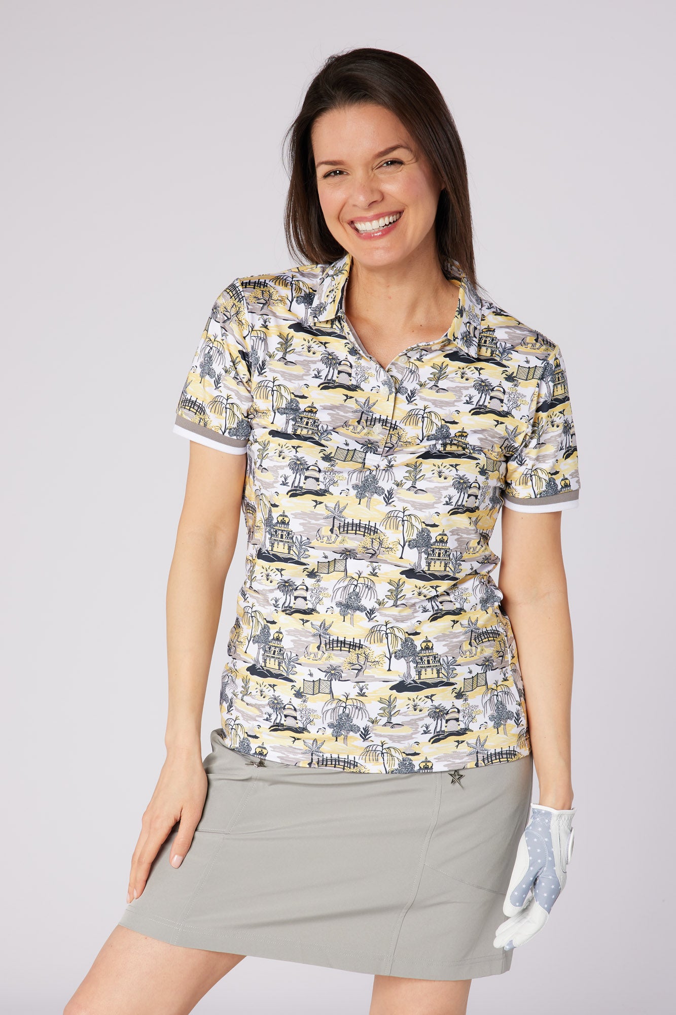 Swing out Sister Dior Elite Cap Sleeve Polo in Indian Dawn