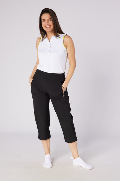 Swing out Sister Luca Sleeveless Polo in White with Indian Dawn Print  Detailing to the Collar (Copy) (Copy)