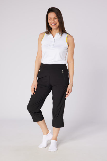 Swing out Sister Luca Sleeveless Polo in White with Indian Dawn Print  Detailing to the Collar (Copy) (Copy)