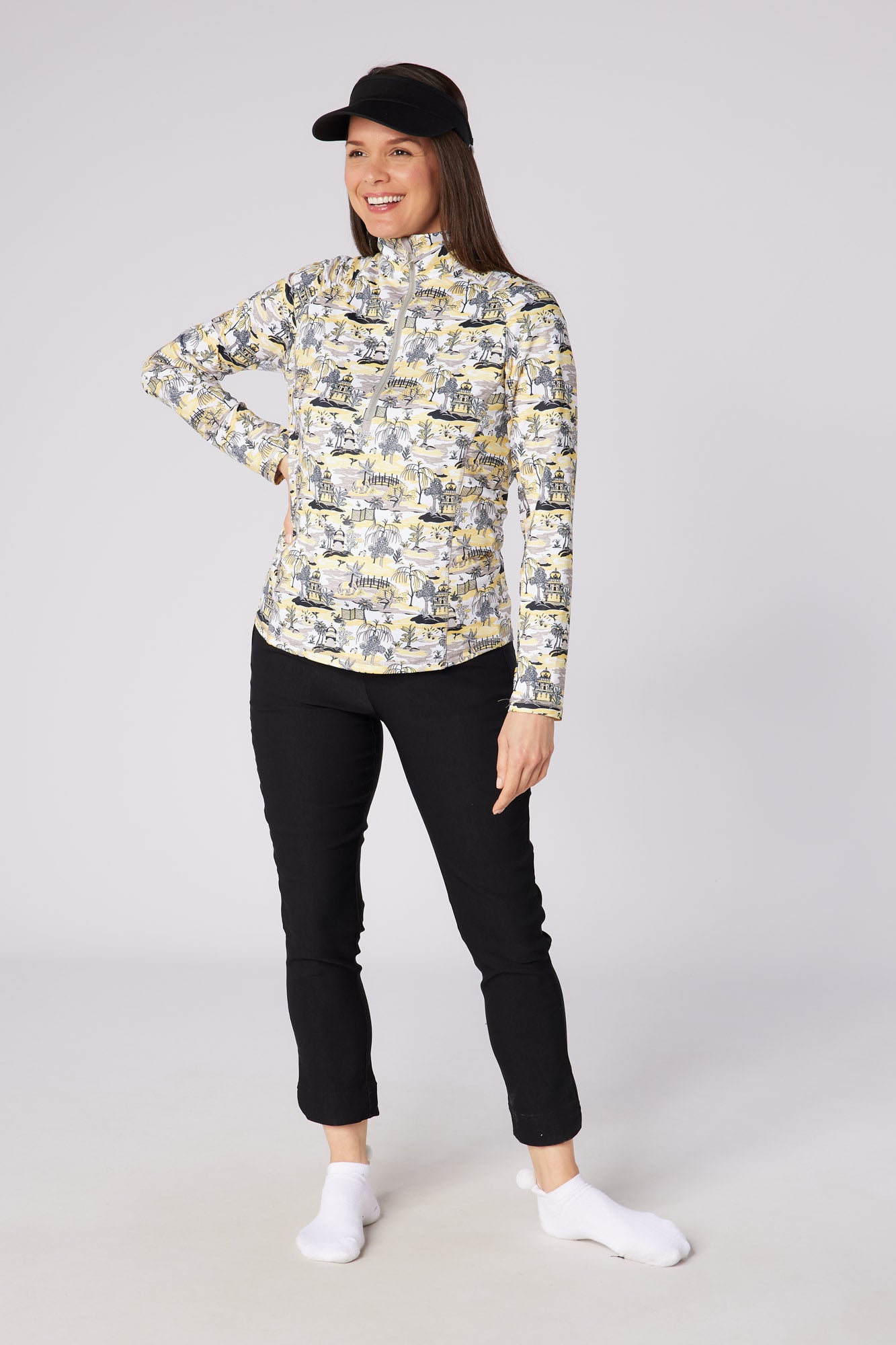 Swing out Sister Sunshine 1/4 Zip Midlayer in Indian Dawn