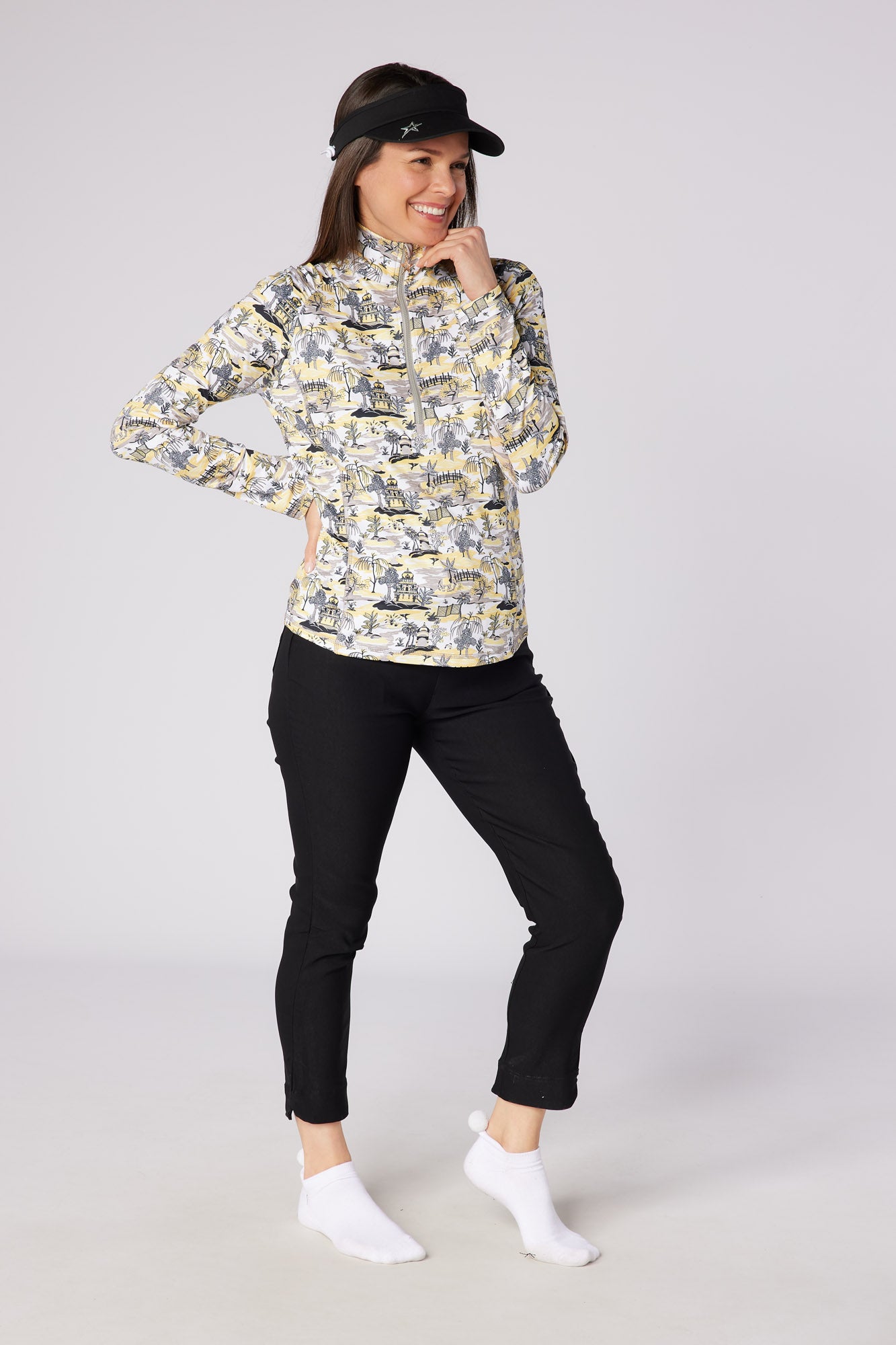 Swing out Sister Sunshine 1/4 Zip Midlayer in Indian Dawn