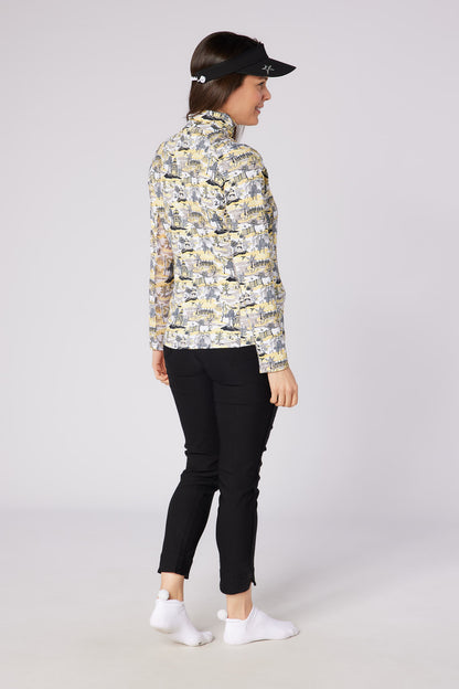 Swing out Sister Sunshine 1/4 Zip Midlayer in Indian Dawn