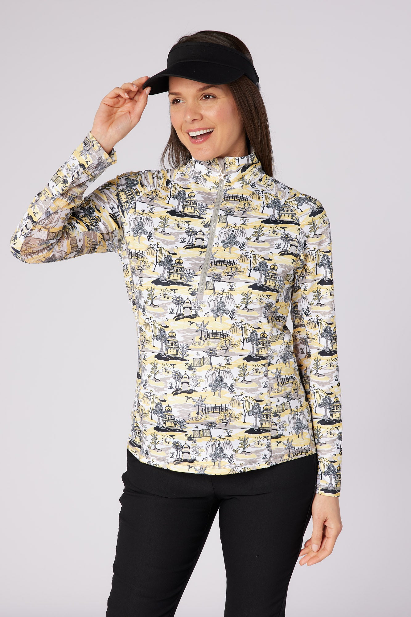 Swing out Sister Sunshine 1/4 Zip Midlayer in Indian Dawn