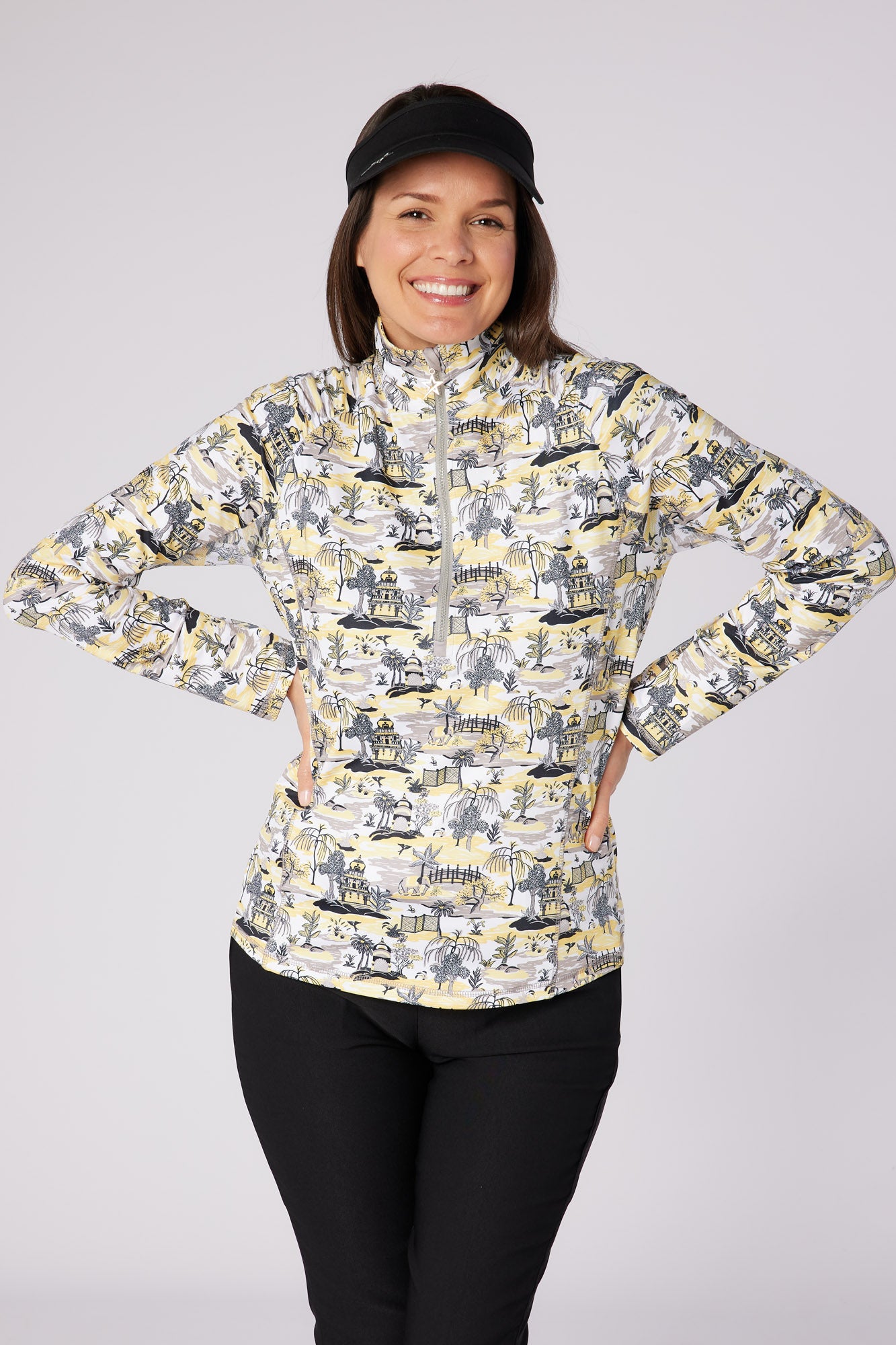 Swing out Sister Sunshine 1/4 Zip Midlayer in Indian Dawn