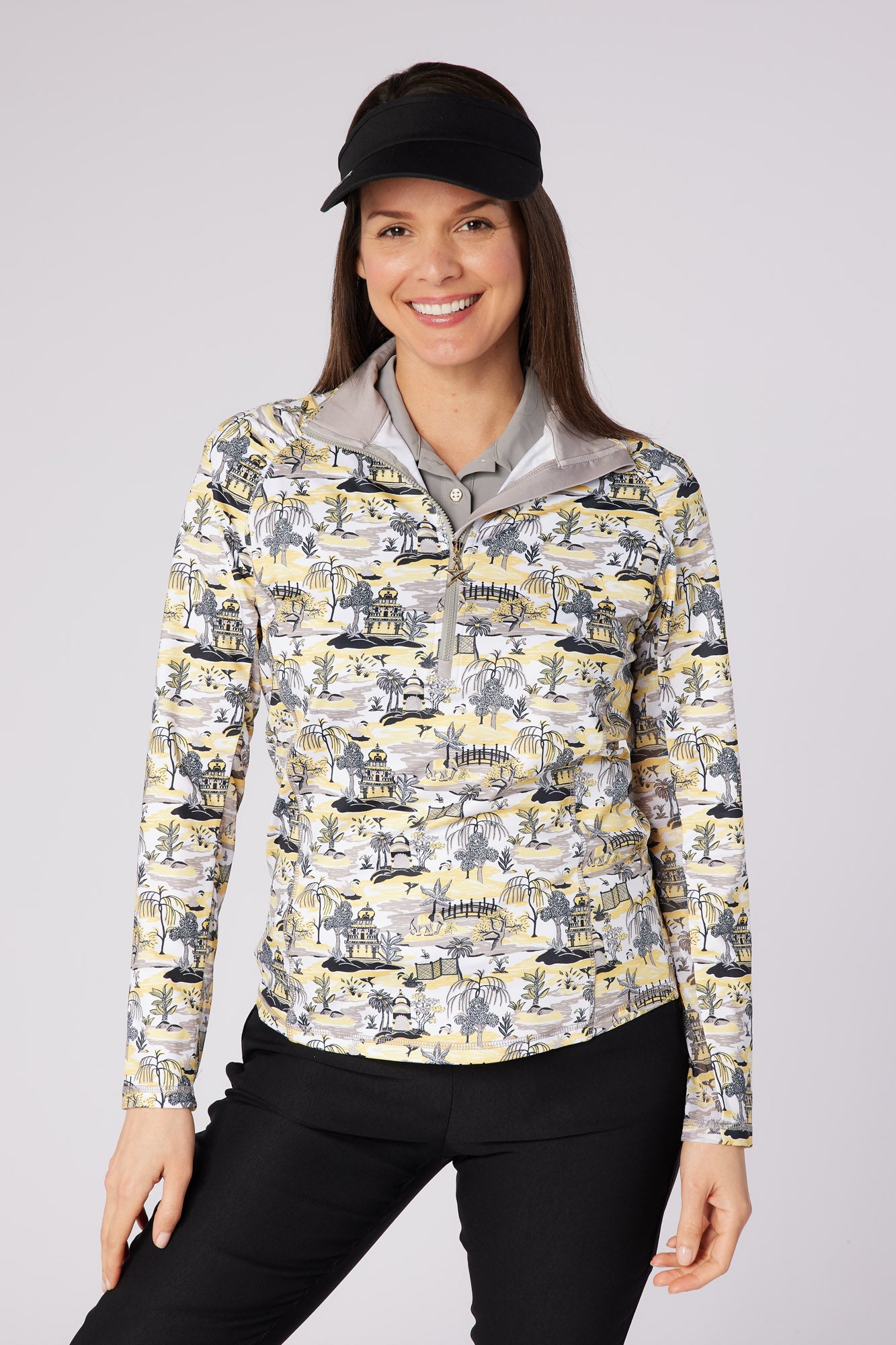 Swing out Sister Sunshine 1/4 Zip Midlayer in Indian Dawn
