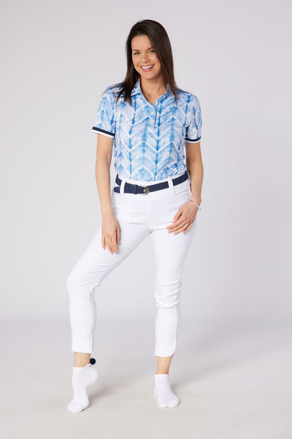 Swing out Sister Dior Elite Cap Sleeve Polo in  Neptune's Breath