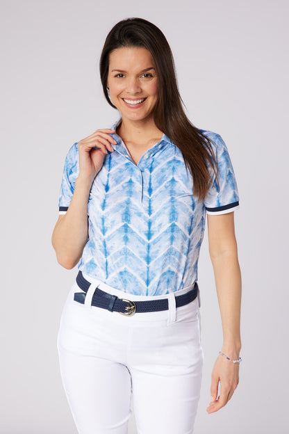 Swing out Sister Dior Elite Cap Sleeve Polo in  Neptune's Breath
