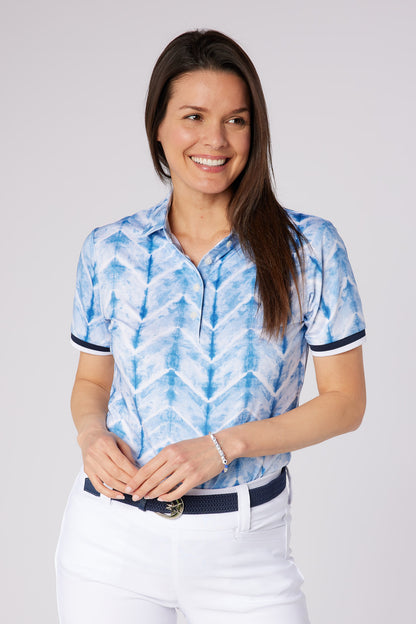 Swing out Sister Dior Elite Cap Sleeve Polo in  Neptune's Breath
