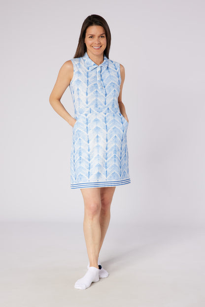 Swing out Sister Azure Sleeveless Dress in Neptune's Breath