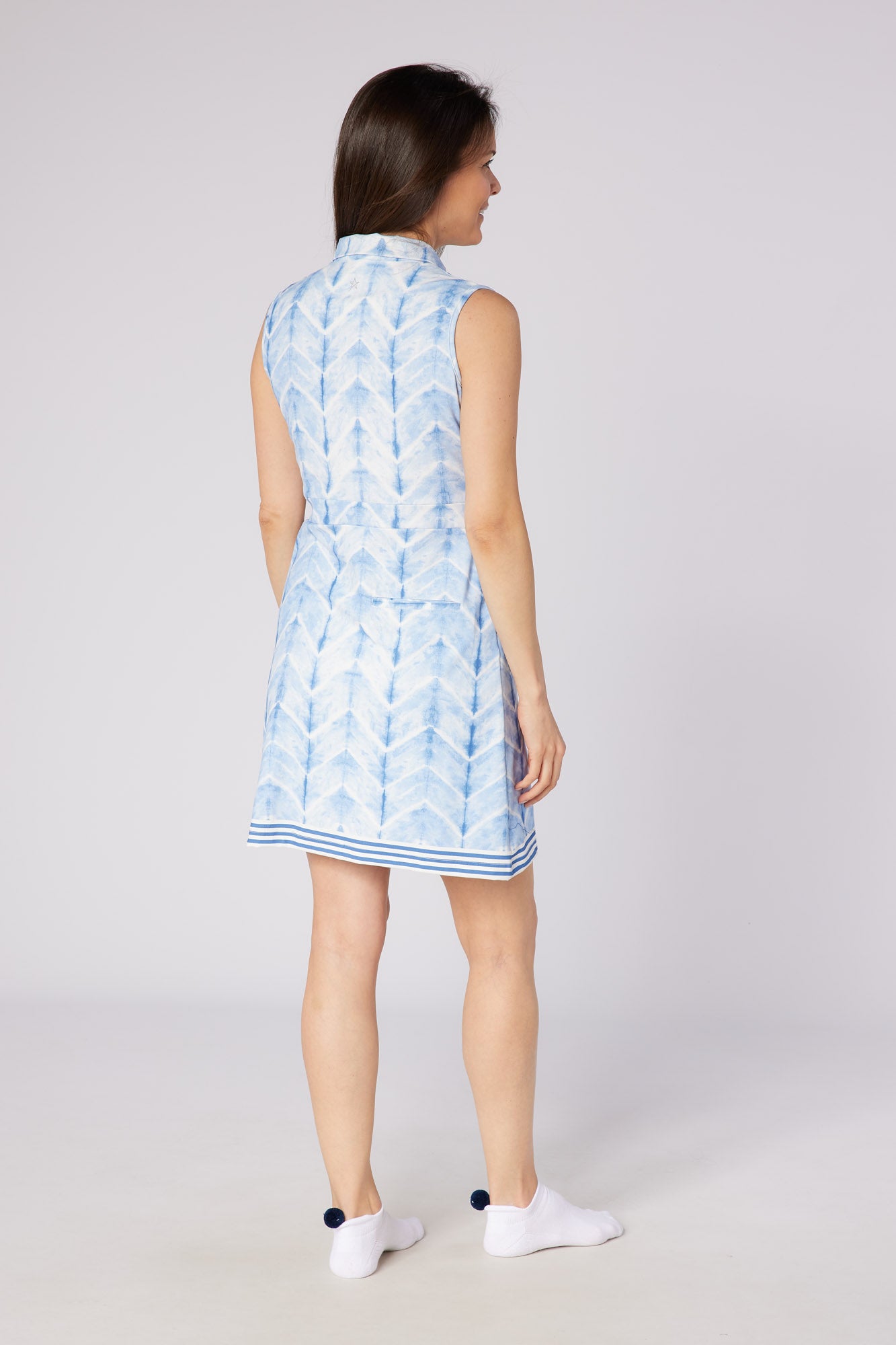 Swing out Sister Azure Sleeveless Dress in Neptune's Breath