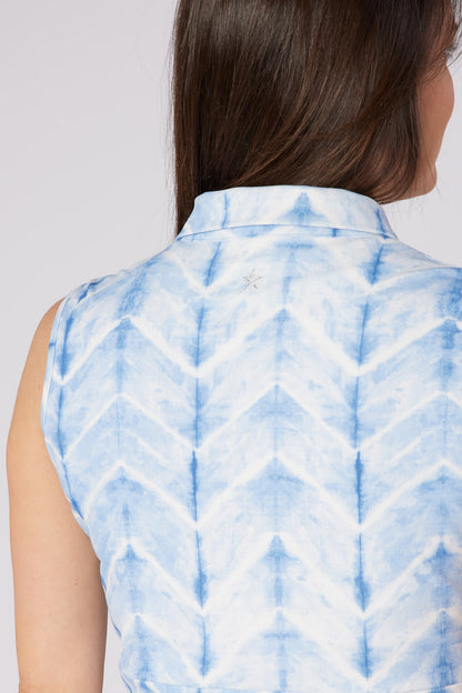 Swing out Sister Azure Sleeveless Dress in Neptune's Breath