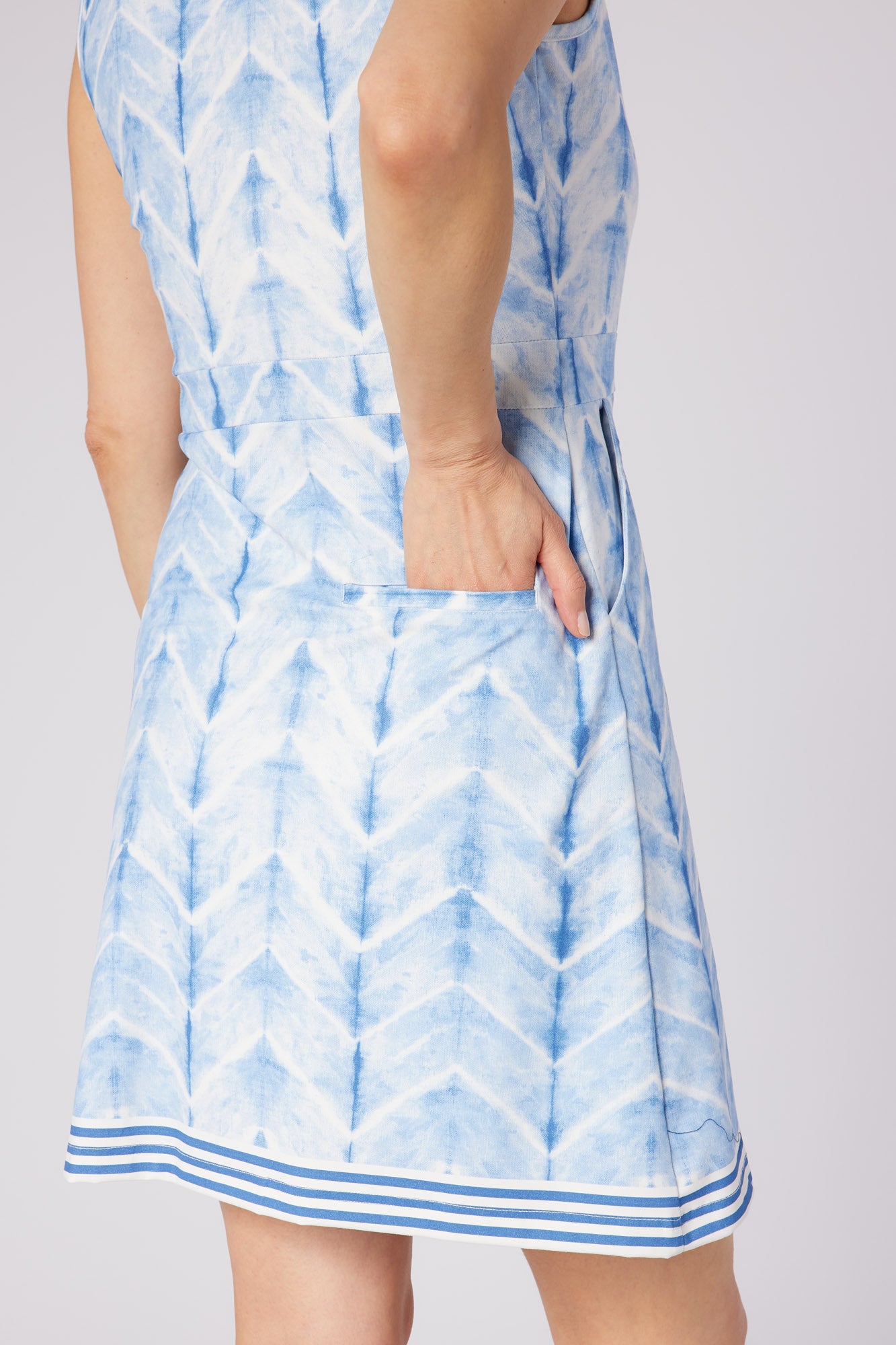 Swing out Sister Azure Sleeveless Dress in Neptune's Breath