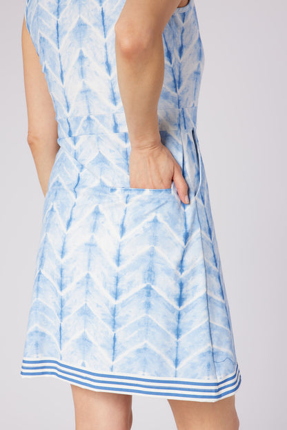 Swing out Sister Azure Sleeveless Dress in Neptune's Breath