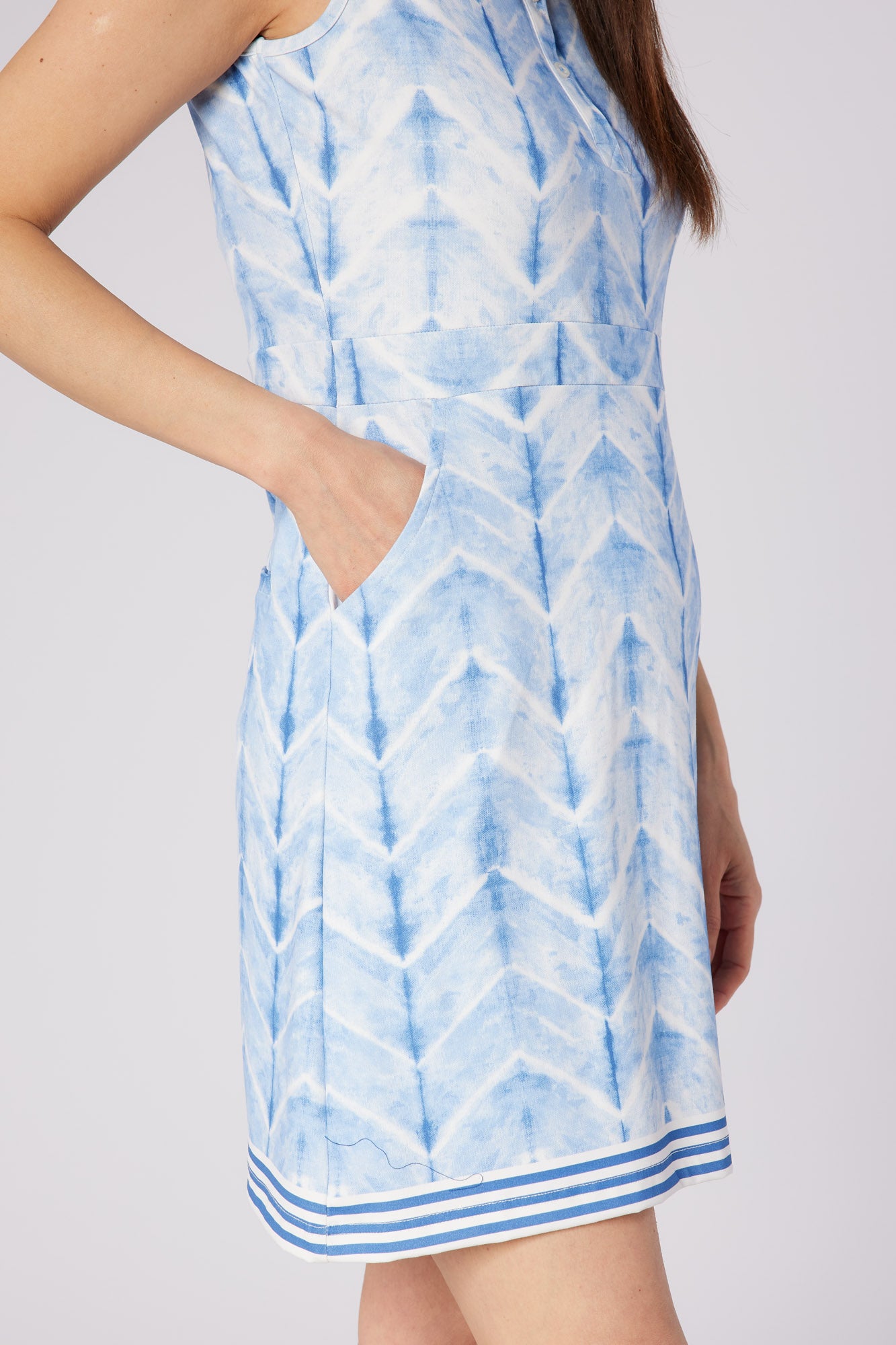 Swing out Sister Azure Sleeveless Dress in Neptune's Breath