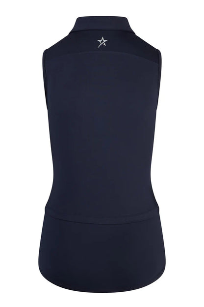 Swing Out Sister Sleeveless Amelia Polo Top in Navy