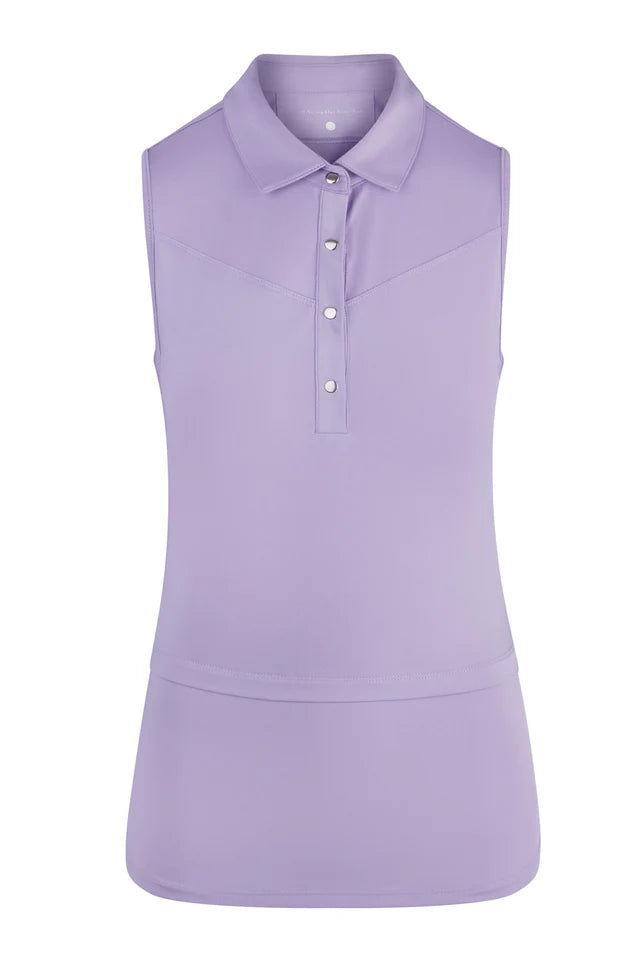 Swing Out Sister Sleeveless Amelia Polo Top in Lavender