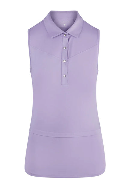 Swing Out Sister Sleeveless Amelia Polo Top in Lavender