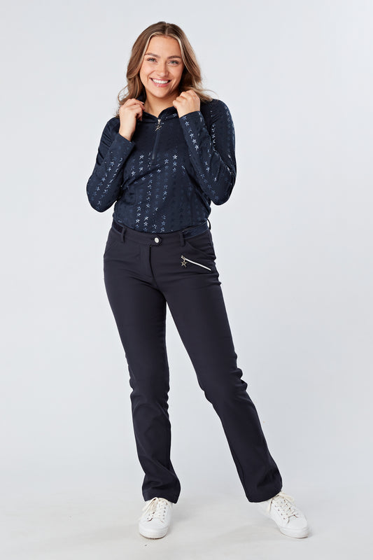 Swing out Sister Stardust 1/4 Zip Midlayer in Navy