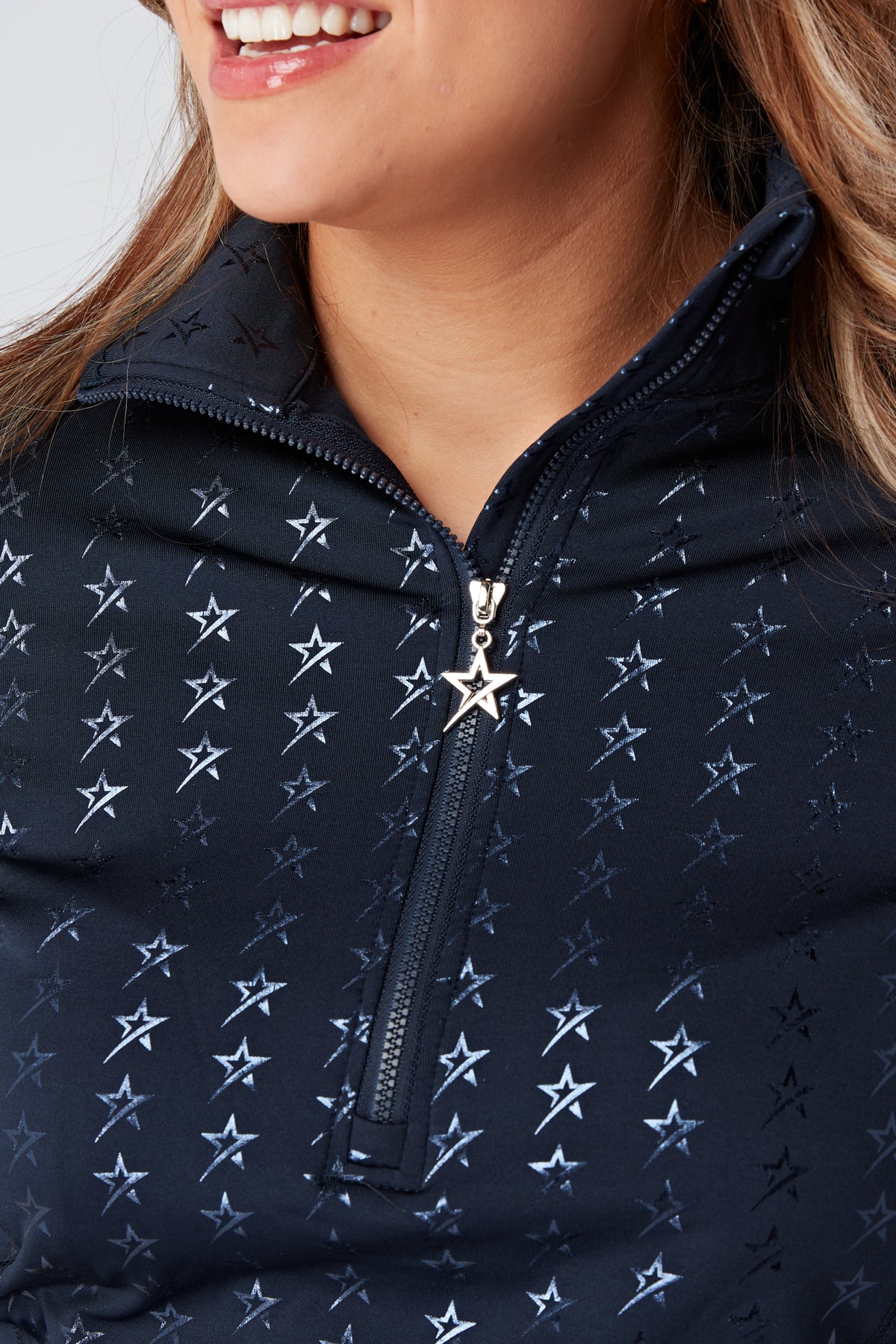 Swing out Sister Stardust 1/4 Zip Midlayer in Navy