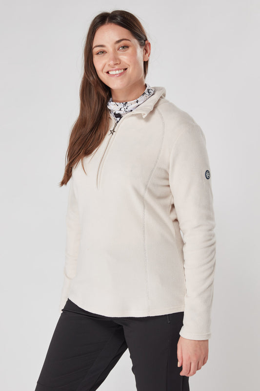 Swing out Sister Bonny  Fleece 1/4 Zip Bleached Sand